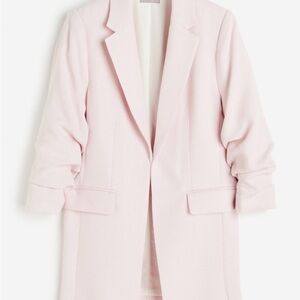 H&M Light Pink Gathered Sleeve Jacket